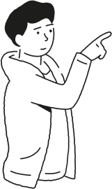 Tegning af en person, der peger Tegning af en person, der peger
